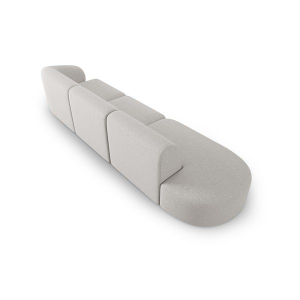 Jasnoszara sofa  z tkaniny szenilowej prawostronna 311 cm Paolo – Milo Casa-image-3