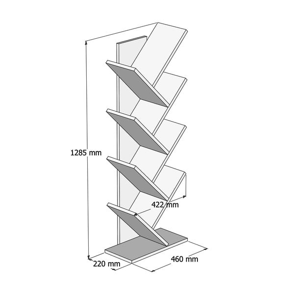Biały regał 46x128,5 cm Hitit – Kalune Design-image-3