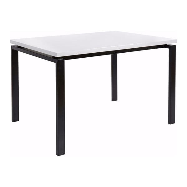 Czarny stół z białym blatem z połyskiem Støraa Sandra, 90x120 cm