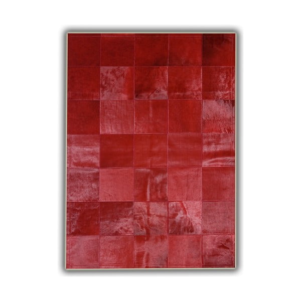Dywan skórzany Plain Red, 140x200 cm