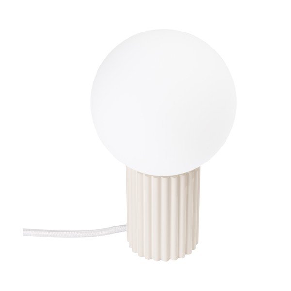 Kremowa lampa stołowa ze szklanym kloszem (wysokość 19 cm) Orbital – Sollux
