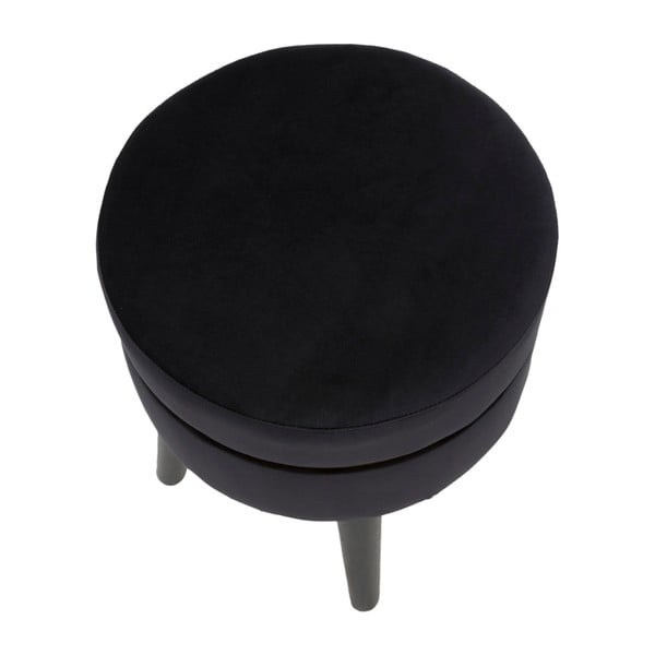 Czarny stołek tapicerowany Mauro Ferretti Paris-image-4