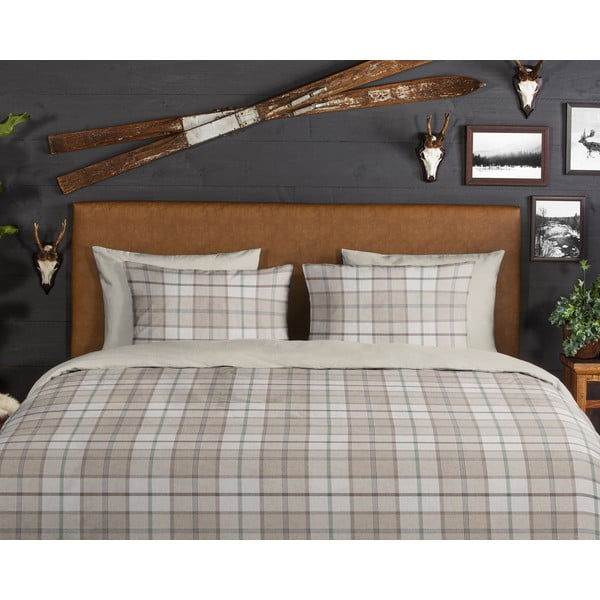 Jasnobrązowa flanelowa pościel jednoosobowa 140x220 cm Bernardus – Good Morning-image-3