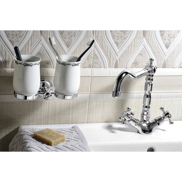 Bateria umywalkowa stojąca w kolorze srebra z połyskiem Antea – Sapho-image-2