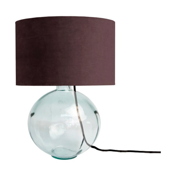 Brązowa lampa z ręcznie dmuchanego szkła z aksamitnym kloszem Velvet Atelier