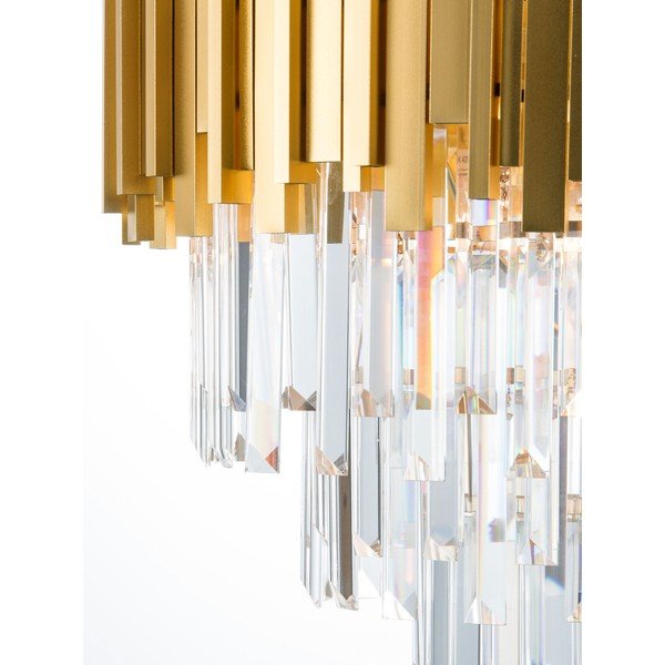 Metalowa lampa wisząca w kolorze złota z kryształowym kloszem ø 40 cm Grane – Nova Luce-image-3