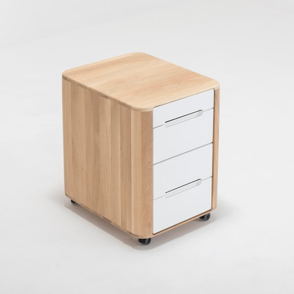 Komoda na kółkach z konstrukcją z litego drewna dębowego Gazzda Ena-image-1