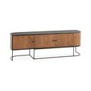 Szafka pod TV z litego drewna mango w naturalnym kolorze 160x55x40 cm Curve – MOME