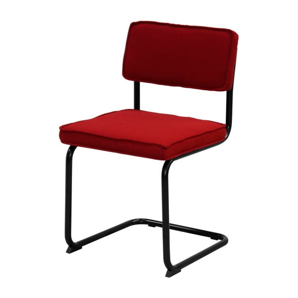 Czerwone krzesło z czarnymi nogami Aemely