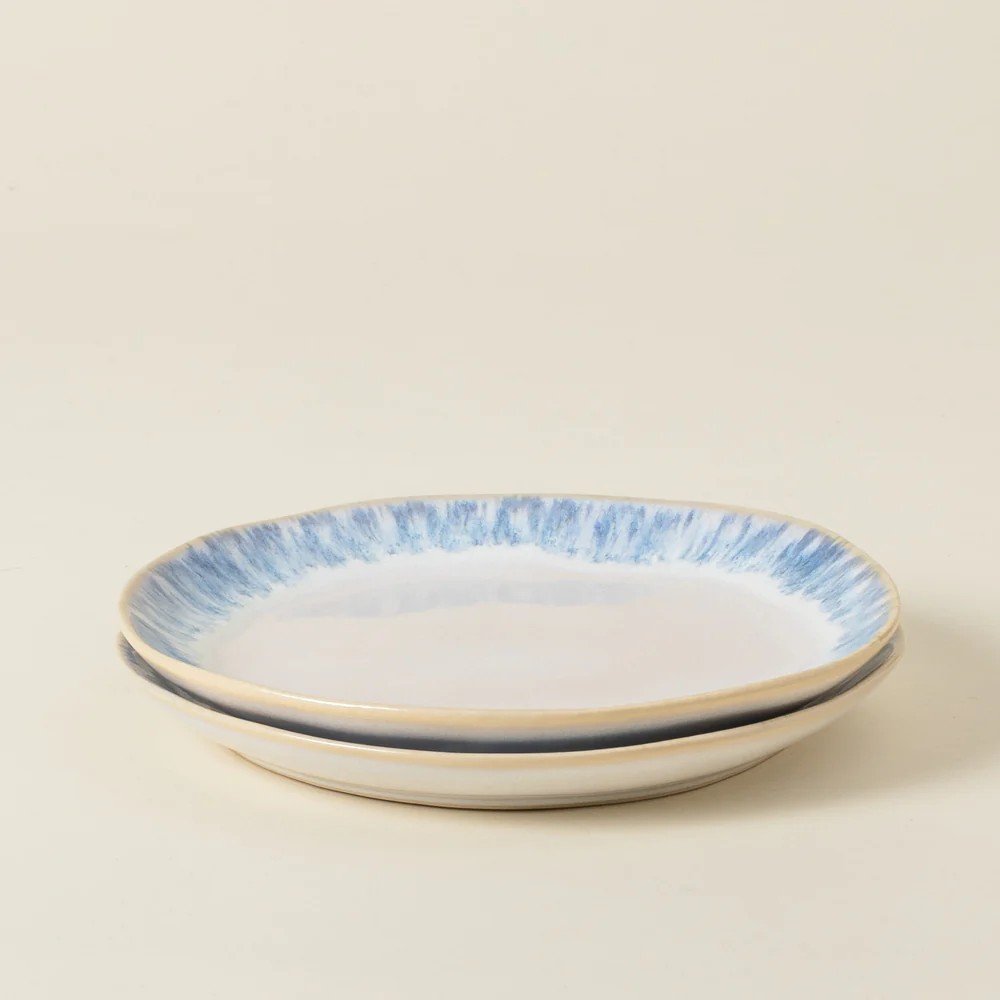 Biały/niebieski kamionkowy talerz deserowy ø 22 cm Brisa – Costa Nova (zdjęcie 3)