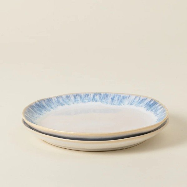 Biały/niebieski kamionkowy talerz deserowy ø 22 cm Brisa – Costa Nova-image-2