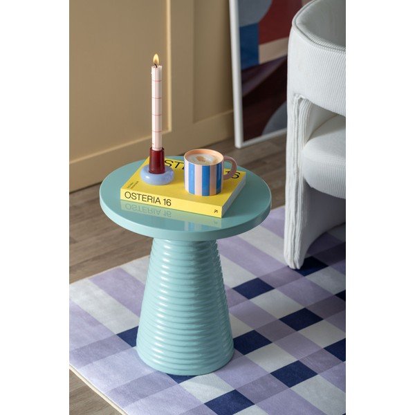 Metalowy okrągły stolik ø 40 cm Catania Ribbed – Leitmotiv-image-1