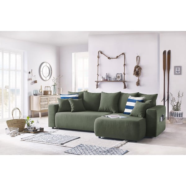 Zielony rozkładany narożnik dwustronny Bobochic Paris Envy-image-4