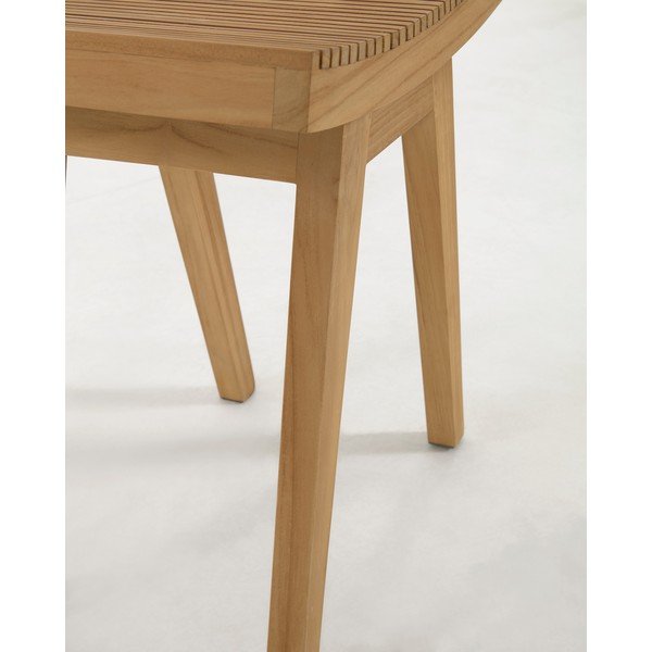 Stołek z litego drewna tekowego w naturalnym kolorze Vicentina – Kave Home-image-3