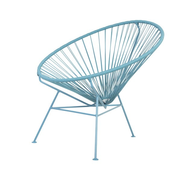 Niebieski fotel z niebieską podstawą OK Design Condesa