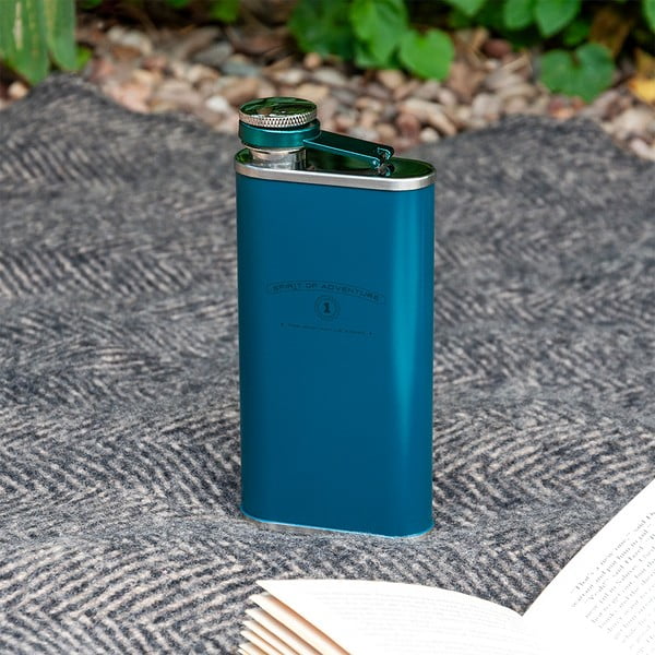 Zielononiebieska piersiówka ze stali nierdzewnej 250 ml Spirit of Adventure – Rex London-image-1