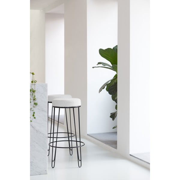 Biały tapicerowany hoker (wysokość siedziska 73 cm) Alice – Light & Living-image-1