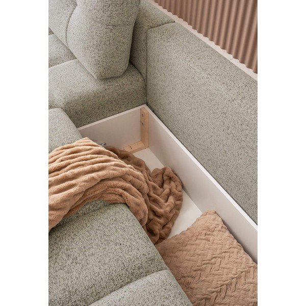 Jasnobrązowy rozkładany narożnik modułowy ze schowkiem (lewostronny) Lulu – Miuform-image-2