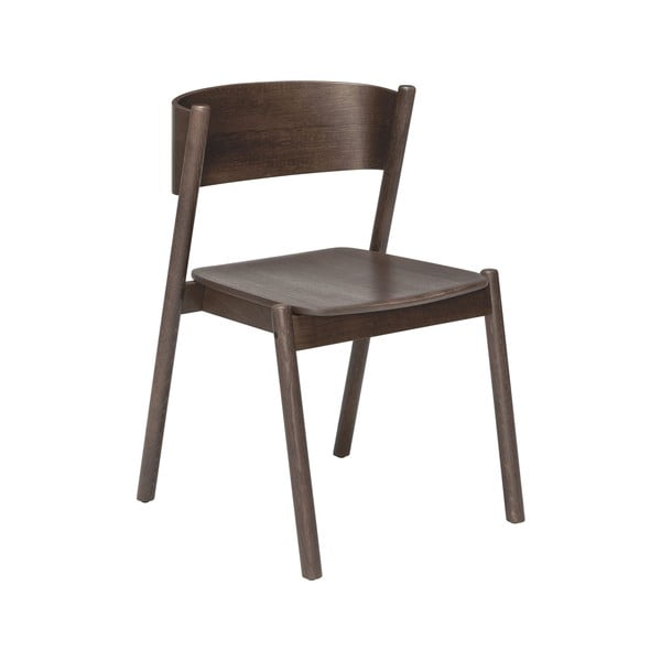 Brązowe krzesło dębowe do jadalni Oblique - Hübsch