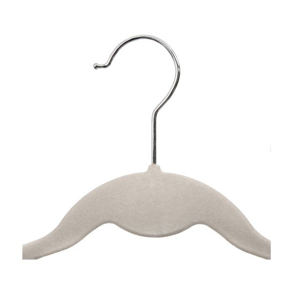 Zestaw 5 beżowych wieszaków dziecięcych z aksamitną powierzchnią Compactor-image-1