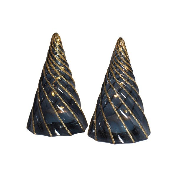 Czarne dekoracje świetlne zestaw 2 szt. na baterie ø 6 cm Vilma Tree – Sirius