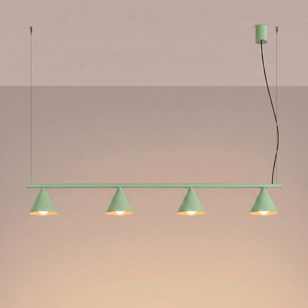 Szałwiowa stalowa lampa wisząca Zylo – Sollux-image-2