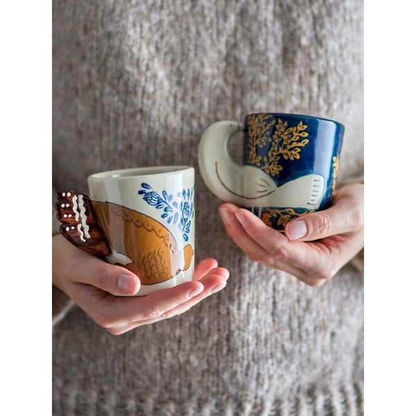 Kremowy kamionkowy kubek 260 ml Hezha – Bloomingville-image-2