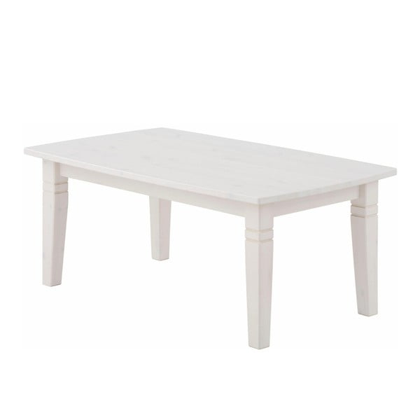 Biały stolik z litego drewna sosnowego Støraa Tierra L
