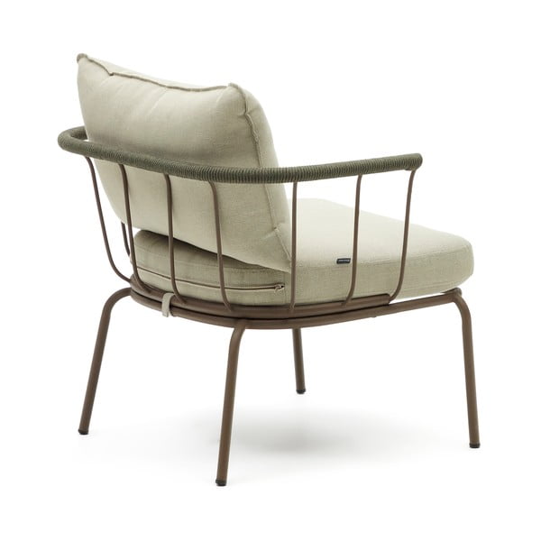 Jasnozielony metalowy fotel ogrodowy Salguer – Kave Home-image-3