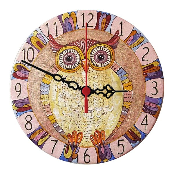Zegar ścienny Colorful Owl, 30 cm