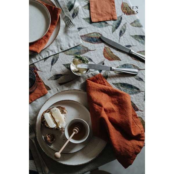 Lniany obrus 140x140 cm Golden Fall – Linen Tales-image-4