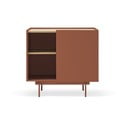 Ceglasto-naturalna niska komoda w dekorze dębu 90x78 cm Otto – Teulat