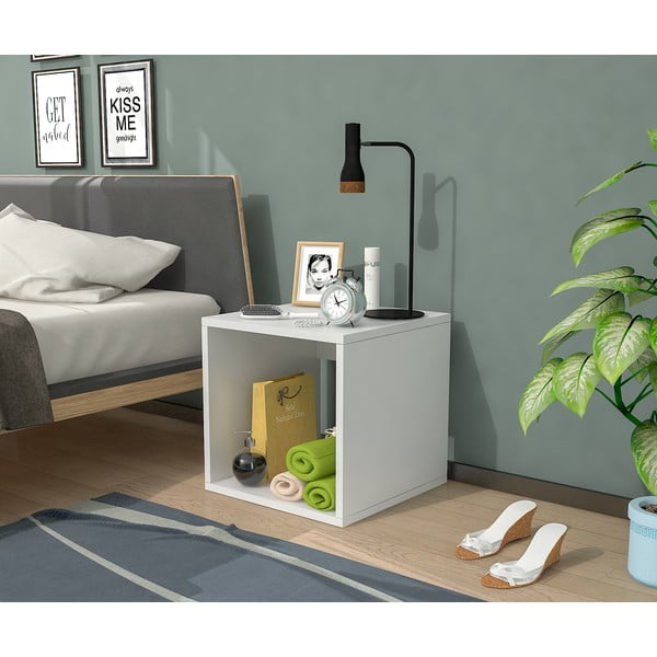 Biała szafka nocna Biga – Gauge Concept-image-1