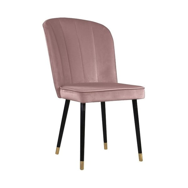Różowe krzesło z detalami w złotym kolorze JohnsonStyle Leende