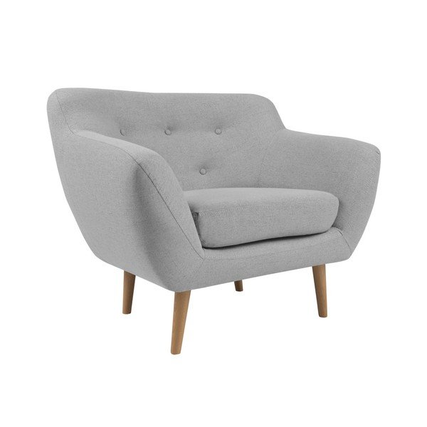 Jasnoszary fotel z jasnymi nogami Mazzini Sofas Sicile-image-3
