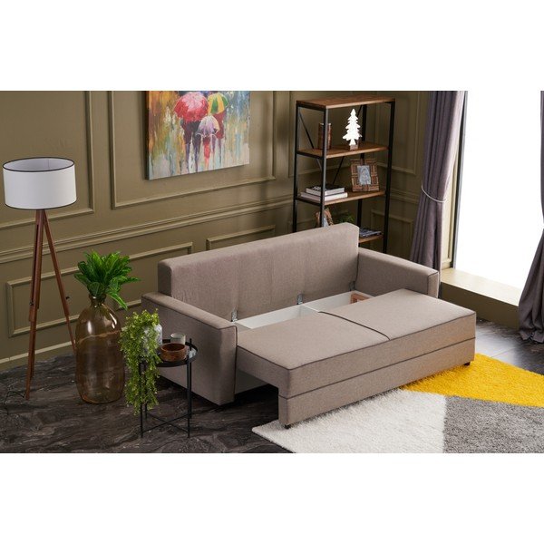 Jasnobrązowa rozkładana sofa 215 cm Ece – Artie-image-3