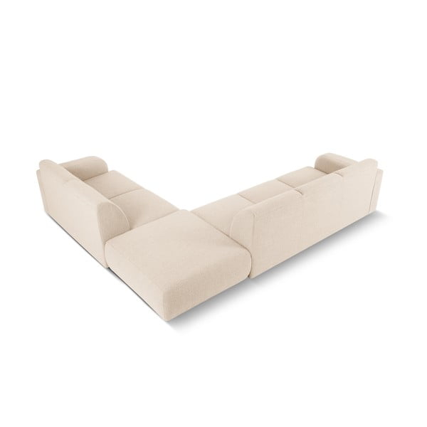 Beżowy narożnik z materiału bouclé (prawostronny) Molino – Micadoni Home-image-3