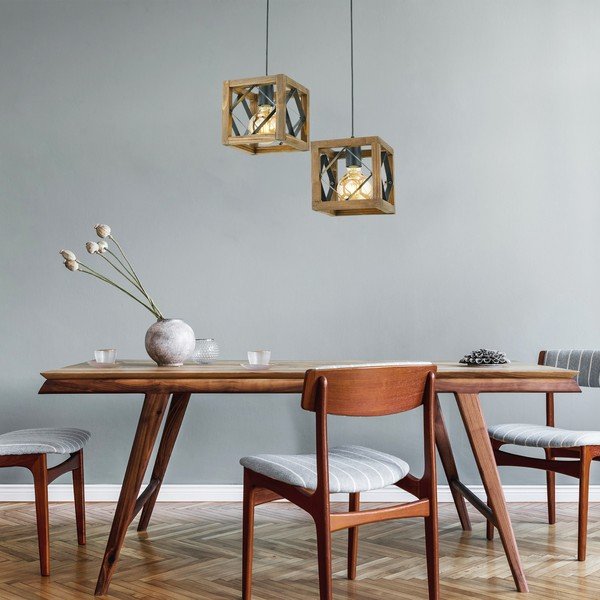 Lampa wisząca z drewna grabu Zikzak Tepsili-image-1