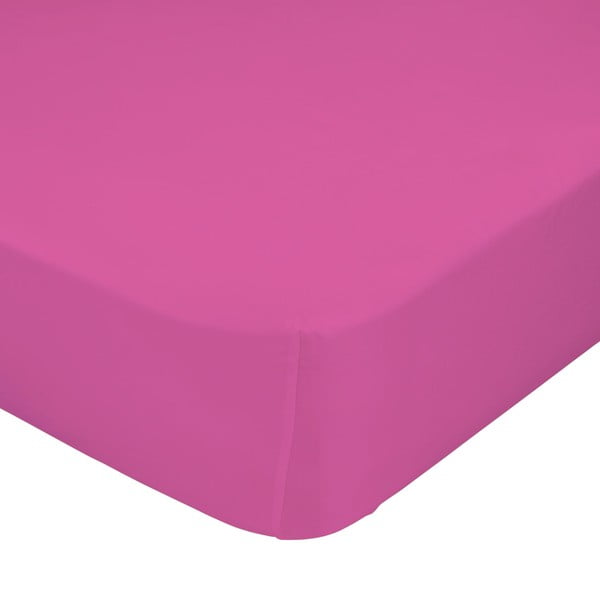 Różowe elastyczne prześcieradło HF Living Basic, 140x200 cm