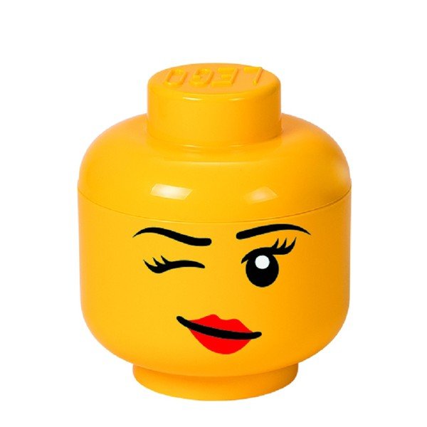 Żółty pojemnik w kształcie głowy LEGO®, ⌀ 16,3 cm