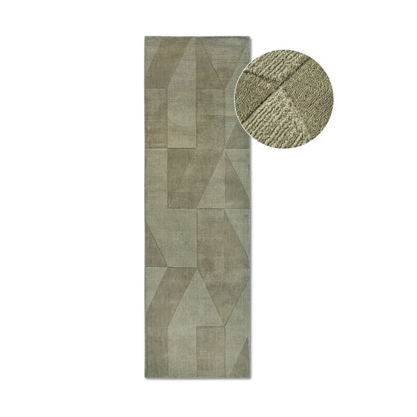 Zielony wełniany chodnik tkany ręcznie 80x250 cm Ursule – Villeroy&Boch