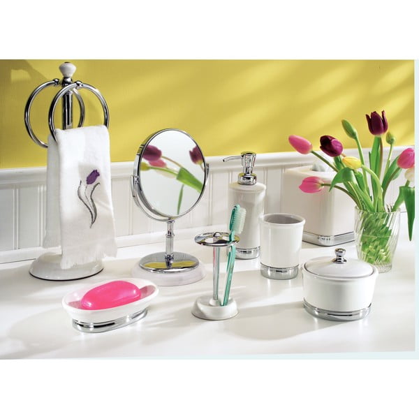 Biały kubek na szczoteczki do zębów iDesign York-image-1