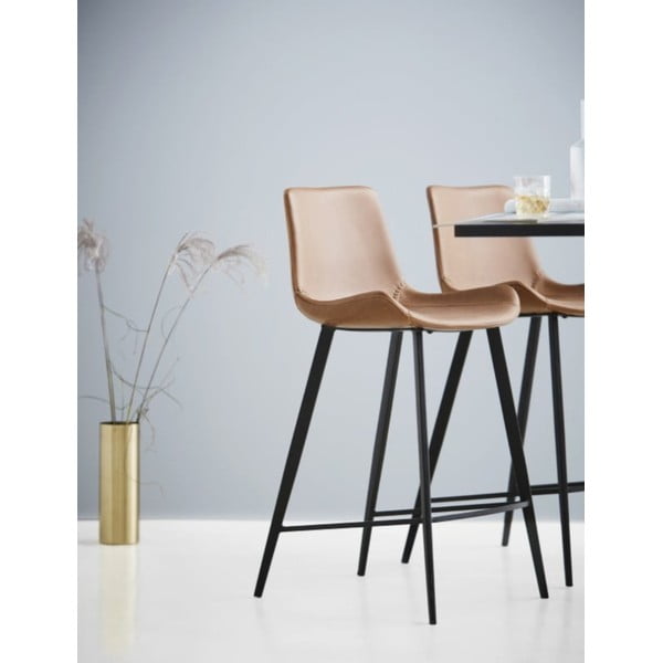 Jasnobrązowy hoker z imitacji skóry DAN-FORM Denmark Hype, wys. 91 cm-image-1