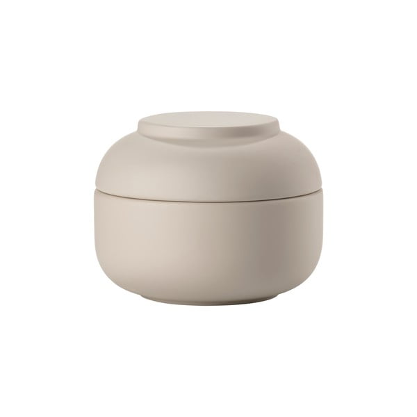 Beżowy kamionkowy organizer łazienkowy na waciki Sensu – Zone