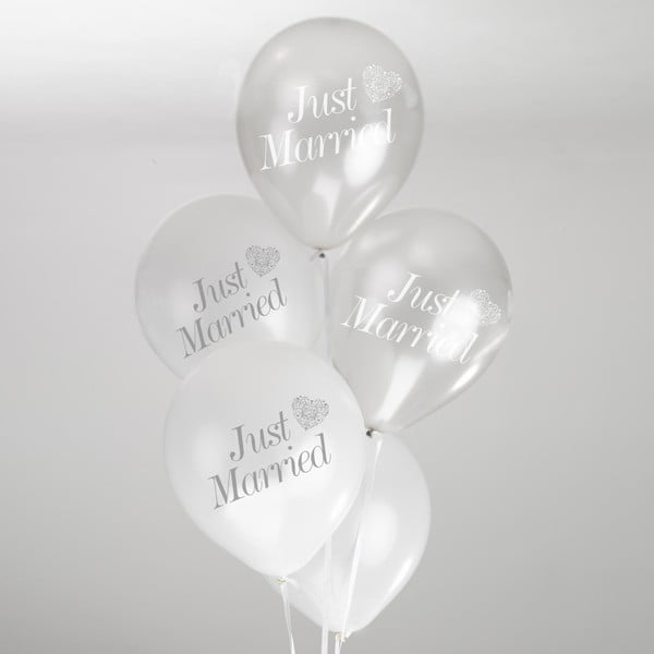 Zestaw 8 biało-srebrnych balonów Neviti Vintage Romance
