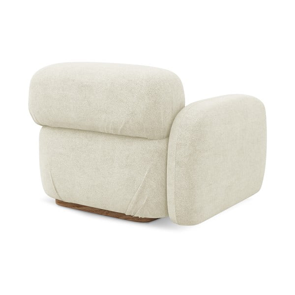 Kremowy moduł sofy z materiału bouclé (lewostronny) Ailani – Makamii-image-3