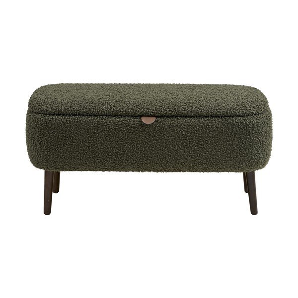 Zielona ławka z materiału bouclé Harlow – House Nordic