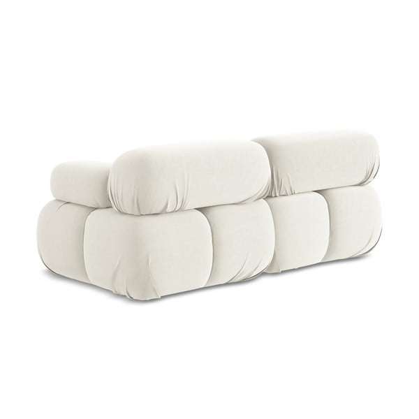 Biała aksamitna sofa modułowa 190 cm Lokua – Makamii-image-4