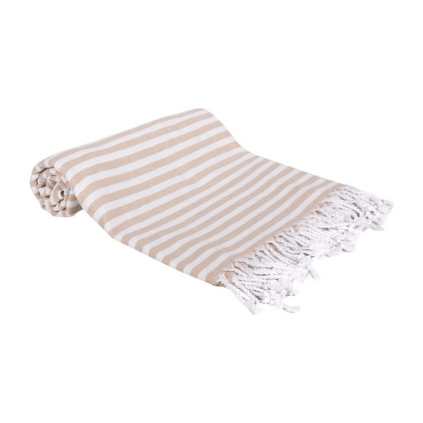 Brązowy ręcznik kąpielowy tkany ręcznie Ivy's Yonca, 100x180 cm