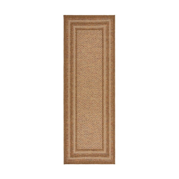 Chodnik odpowiedni na zewnątrz w naturalnym kolorze 80x230 cm Layla Border – Flair Rugs